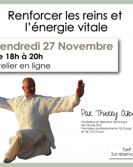 Atelier en ligne - Qi Gong - Renforcer les reins et l'énergie vitale
