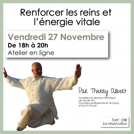 Atelier en ligne - Qi Gong - Renforcer les reins et l'énergie vitale