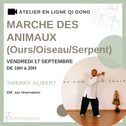 EN LIGNE - Atelier de Qi Gong - Marche des animaux (Ours/Oiseau/Serpent)